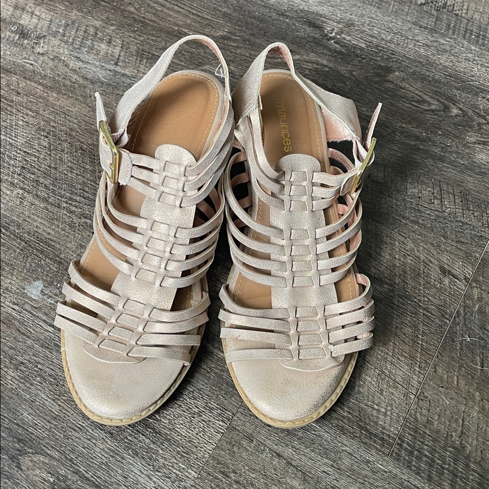 Women’s Metallic Strappy Block Heel Sandals
